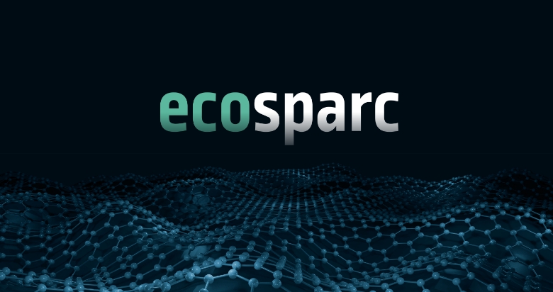 Ecosparc logo on graphene lattice background